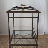 Vintage metal and glass server