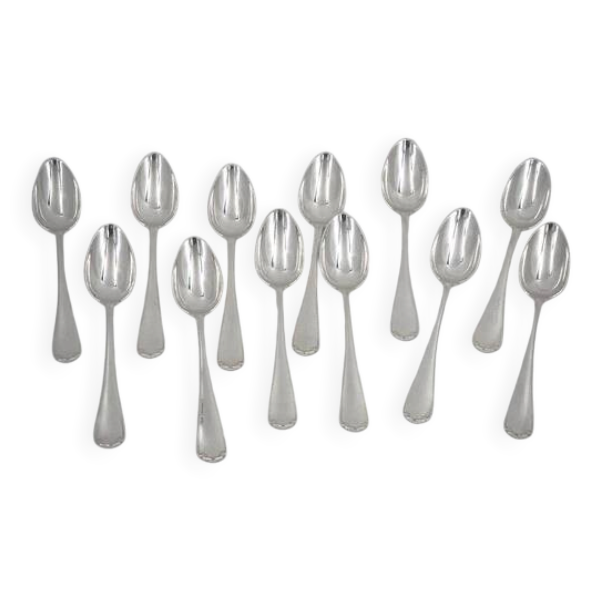 Christofle Japanese, 12 teaspoons, coffee, dessert, 14.2 cm, monogram "RD"
