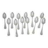 Christofle Japonais, 12 cuillères à thé, café, dessert, 14,2 cm, monogramme "RD"