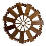 turned wooden fruit basket
