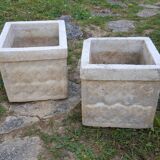 Pair of vintage cubic planters 1960