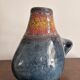 Ancient Gouette Vase Ceramic Blue Orange Fat Lava Mosaic