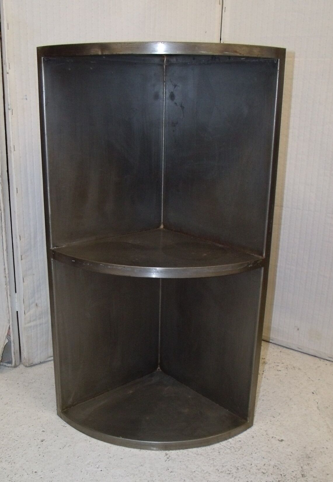 Industrial metal corner shelf