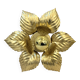 Masca 1970s 1980s Hollywood Regency Gold Leaf Metal Flower Wall Sconce