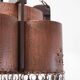 Large Scandinavian copper and wood pendant lamp circa 1970