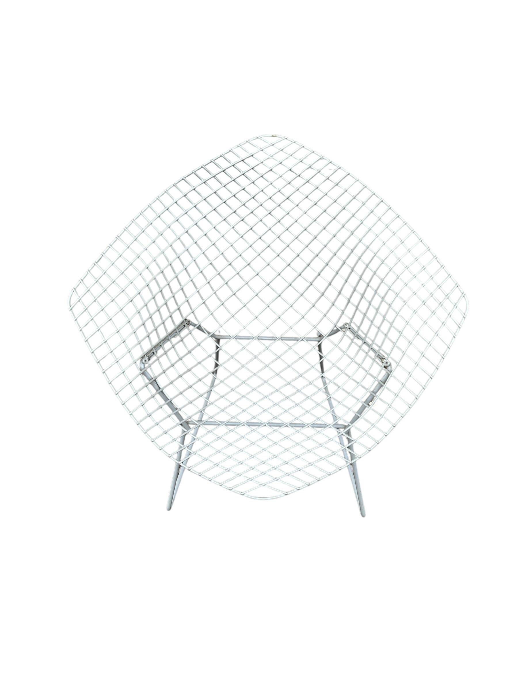 Chaise Diamond en rilsan gris (rare) par Harry Bertoia pour Knoll