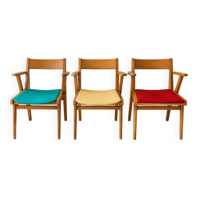 Fauteuils Bridge vintage pieds compas – Années 50/60