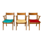 Fauteuils Bridge vintage pieds compas – Années 50/60