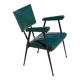 Rare green leatherette armchair, by "Colette Gueden", designer from the 1950s