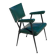 Rare green leatherette armchair, by "Colette Gueden", designer from the 1950s