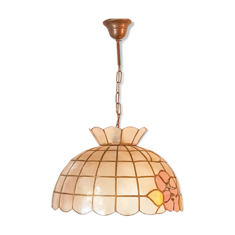 Capiz Art Deco Style Tiffany mother-of-pearl suspension