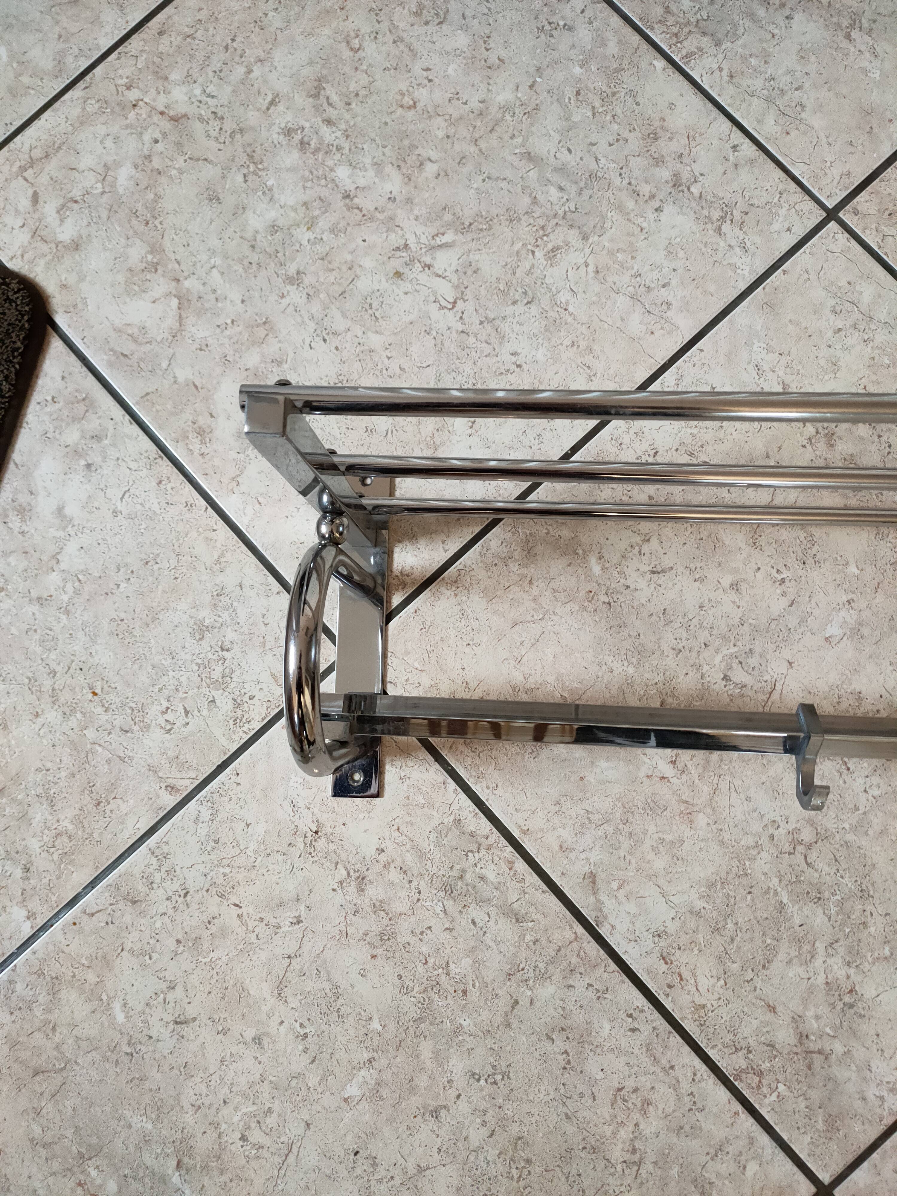 art deco coat rack in chrome metal