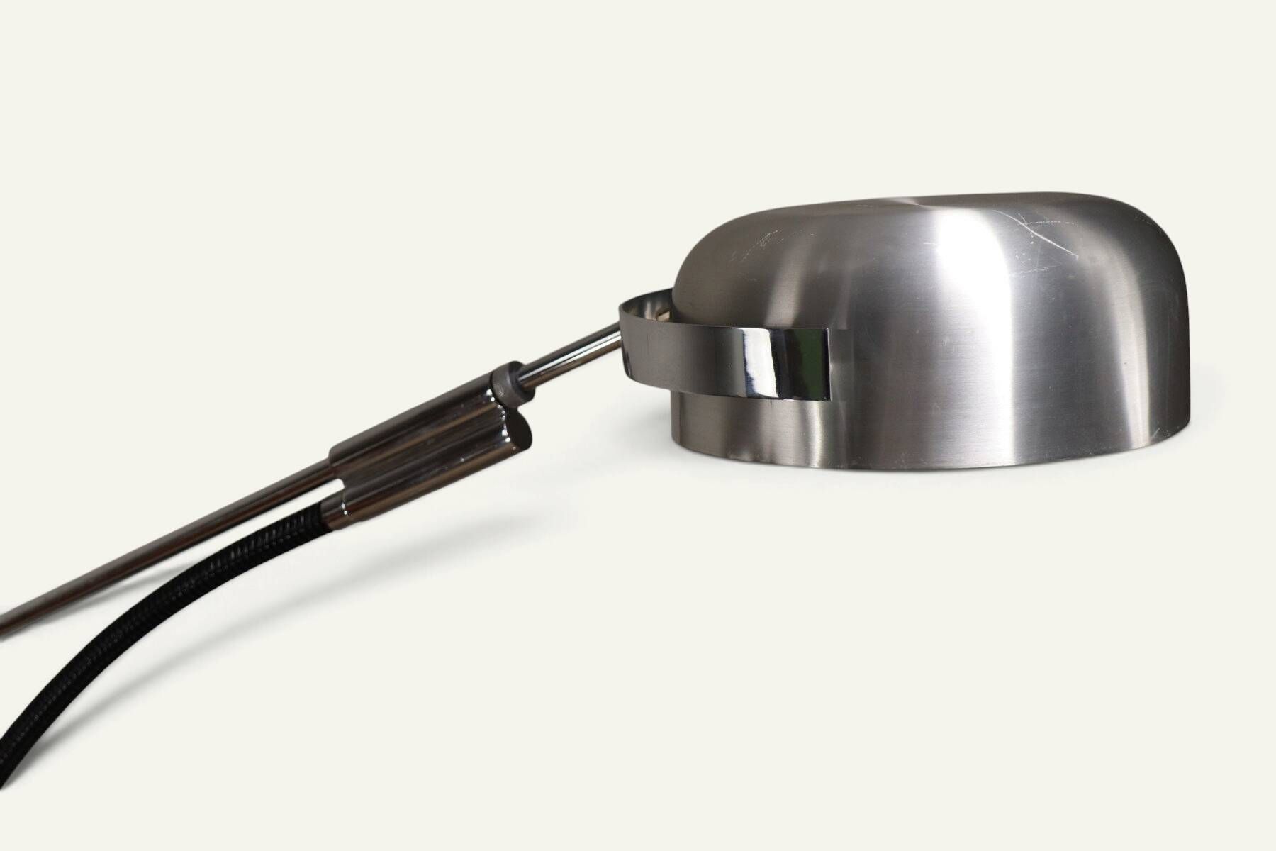 Vintage arc floor lamp with a chrome metal balance, 1970.