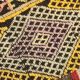 Tapis Kilim fait main contemporain rouge et marron, 165x240 cm
