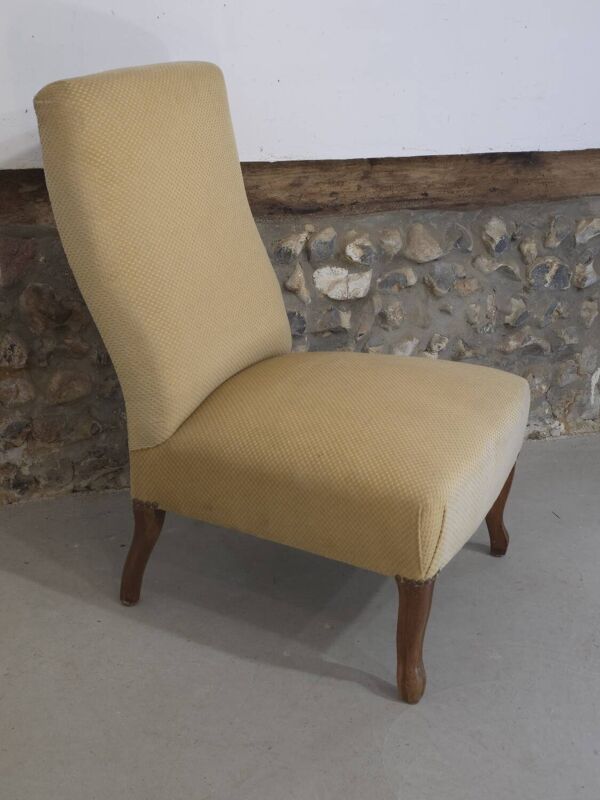 Chauffeuse Napoléon III jaune pâle