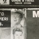 Graphic poster print. 90s, italy