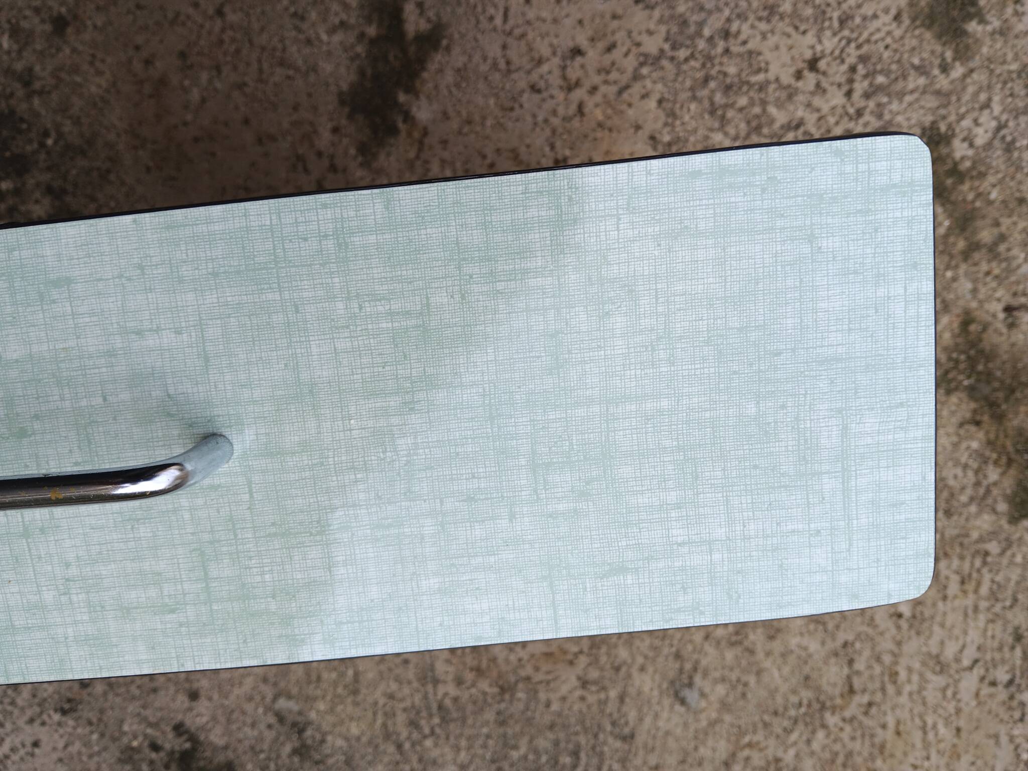 Buffet colonne vintage Formica bleu-vert