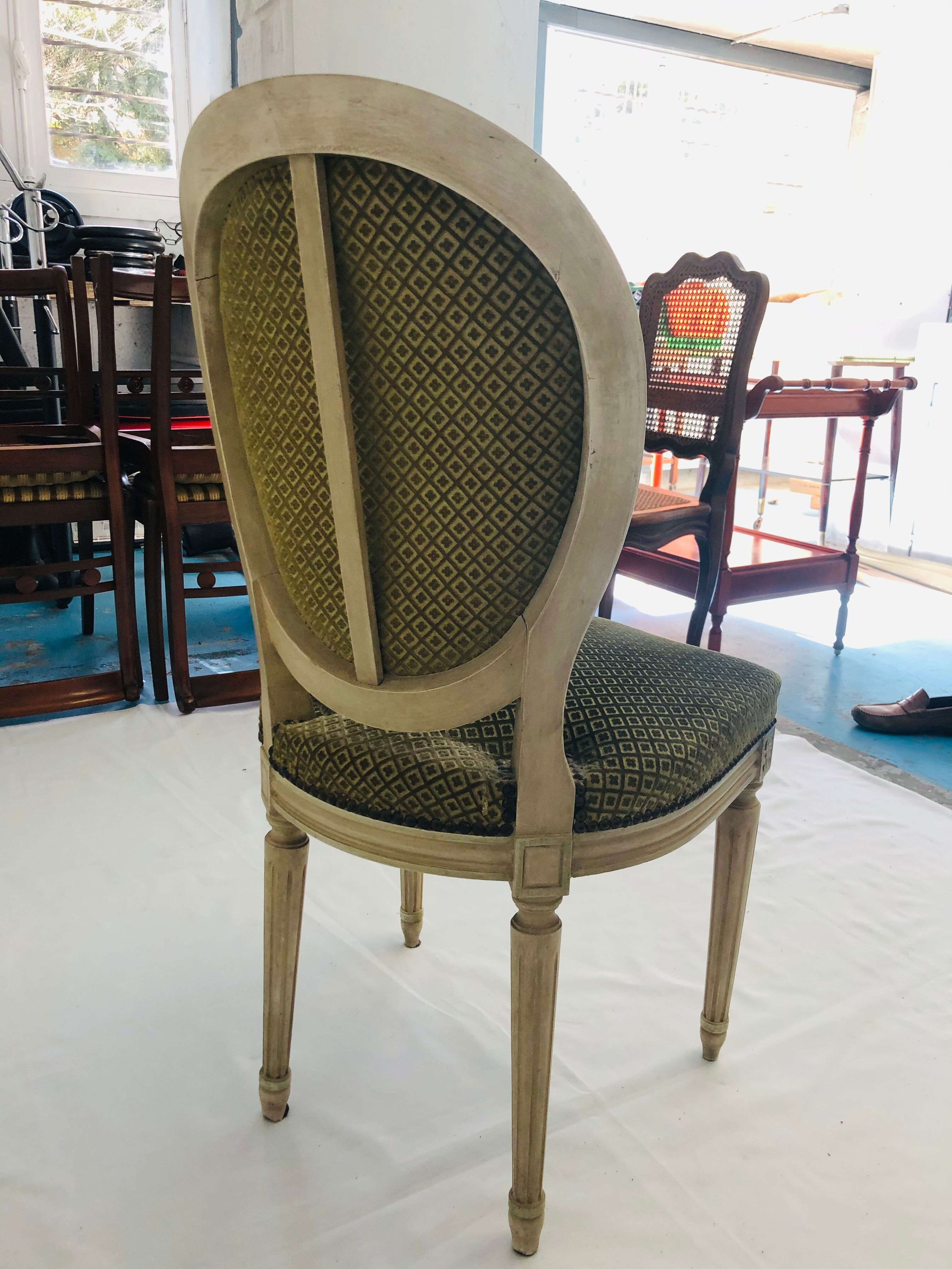 Lot of 6 chairs louis XVI style medallions