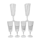 6 Champagne flutes Cristal D'Arques model "VERSAILLES"