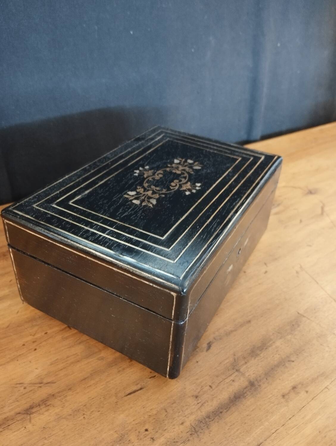 Marquetry jewelry box and music box