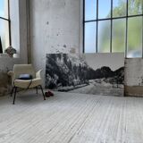Ancienne photographie montagne noir et blanc XXL