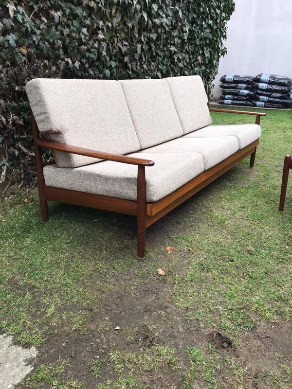 Ensemble salon scandinave en teck, années 1960