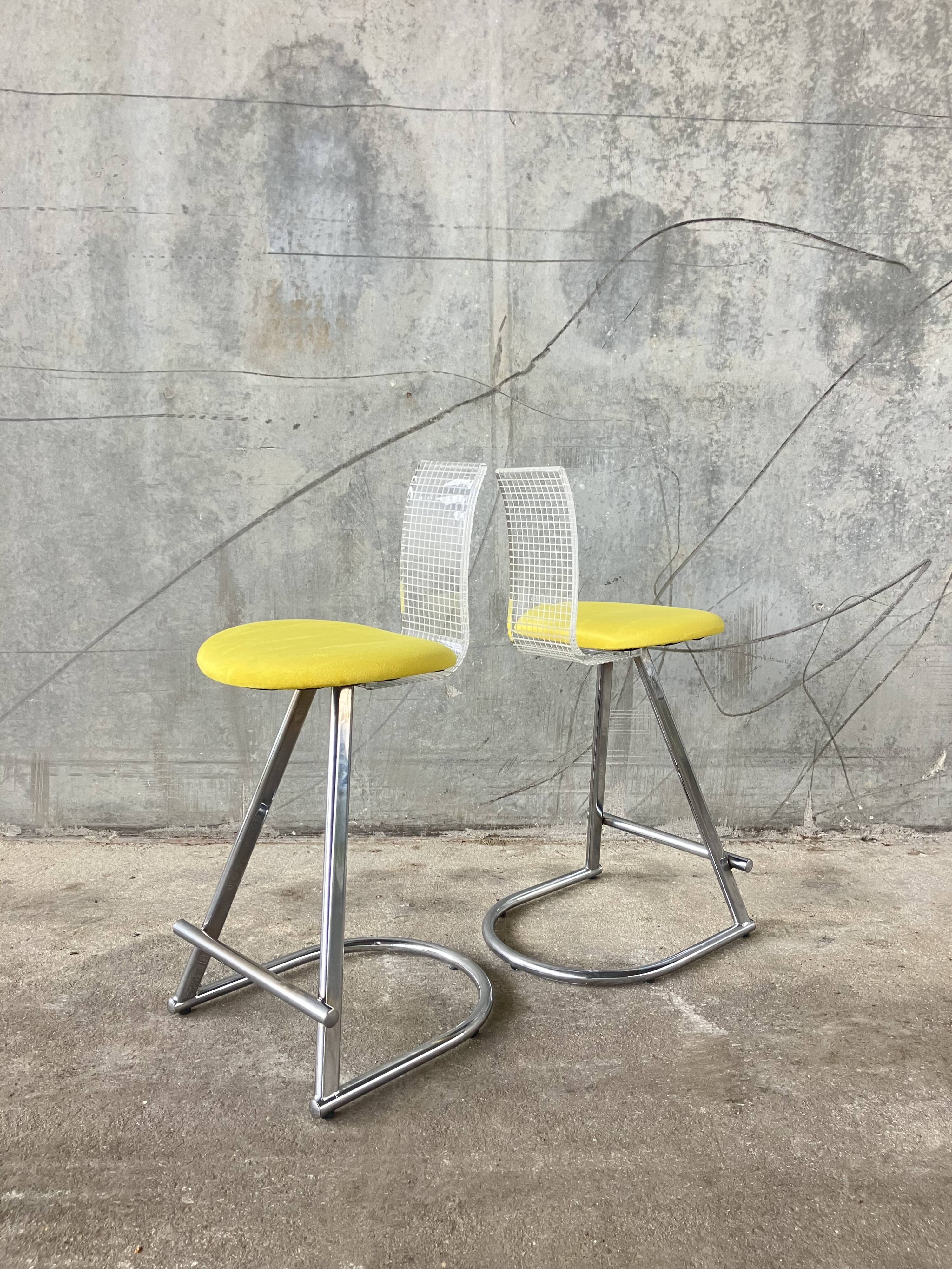 High chairs with plexiglass backrest Mirima, France