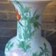 Chinese white earthenware lamp base with flower decoration