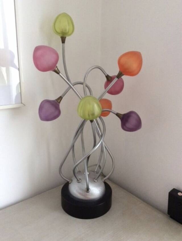 Blown glass lamp.