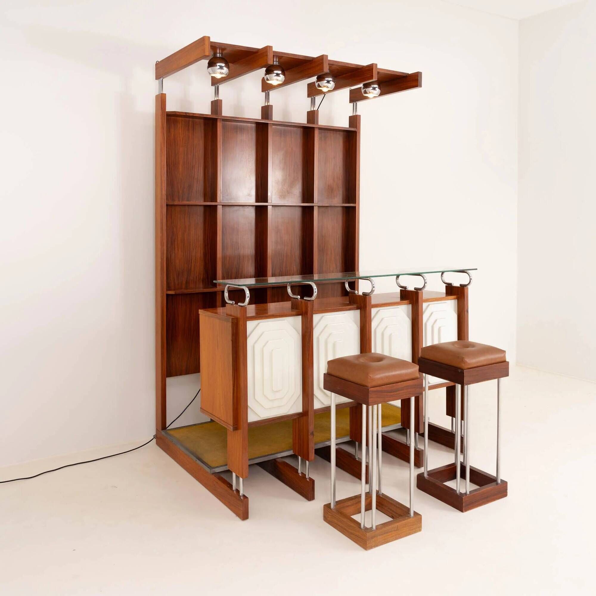 Rare Italian Bar Unit with Stools