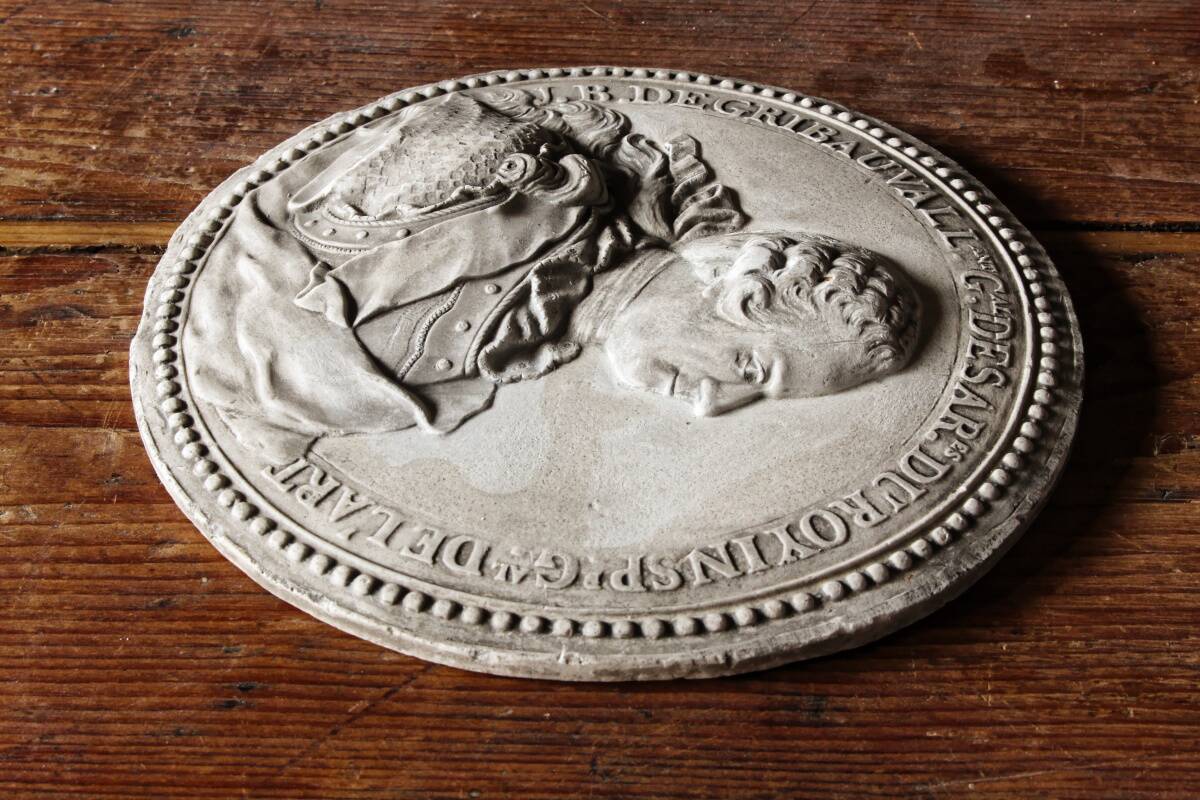 Plaster medallion, 19th century, Jean Baptiste de Gribauval