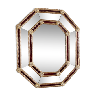 Miroir Venitien en verre de Murano des années 1900