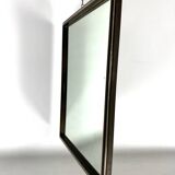 Romeo Rega, vintage mirror with double brass frame and chrome. Italy 1970s