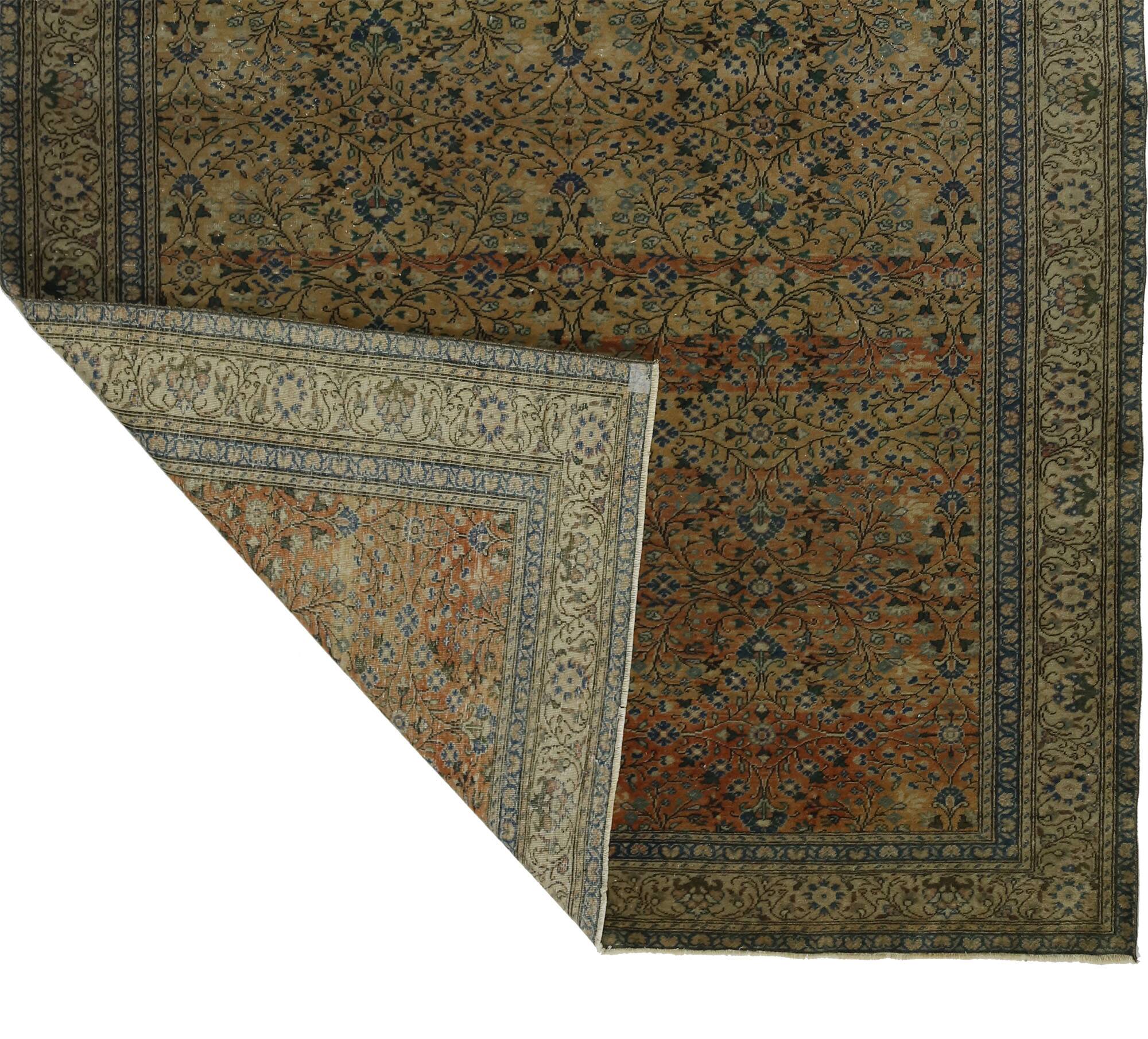 Tapis Oushak Vintage à Motifs Floraux – Laine 100 % – 290 × 191 cm