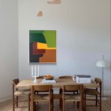 Palette of green, acrylic on canvas