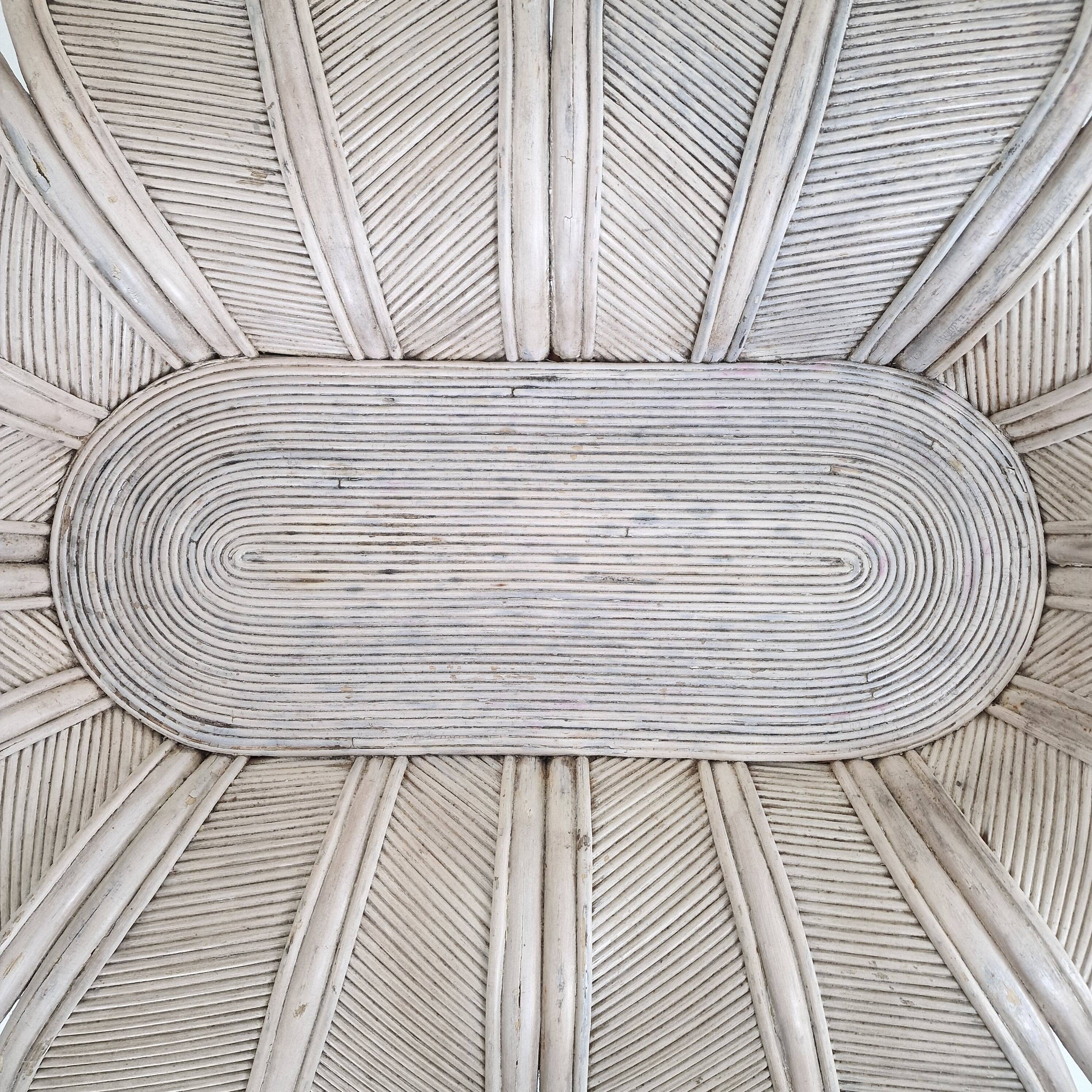 Vintage Oval Bamboo and Rattan Dining Table Base, France 1980's