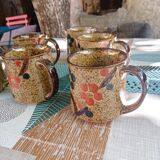 Six stoneware mugs