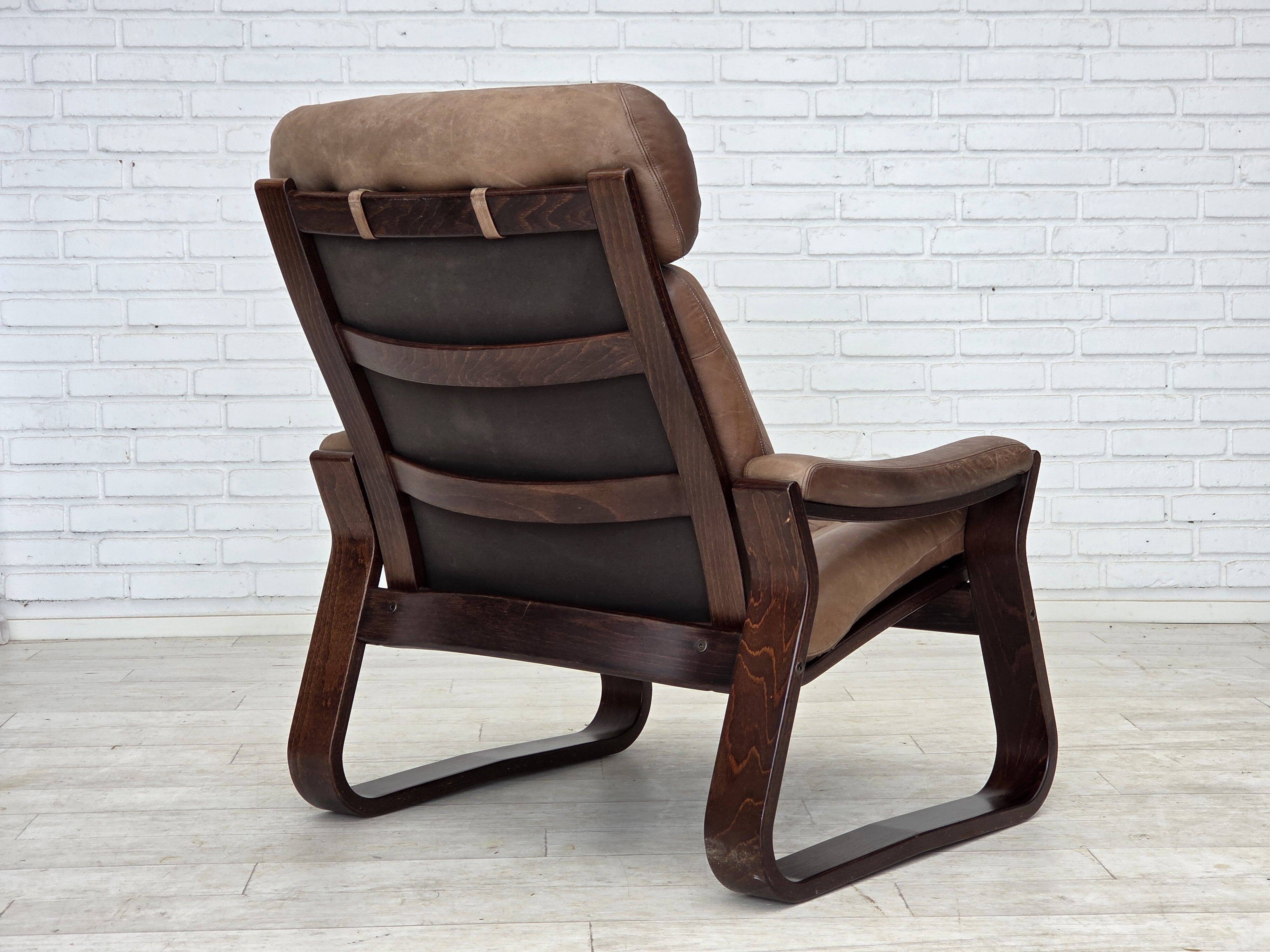 1970s, Danish design by Georg Thams, lounge chair, furniture leather.