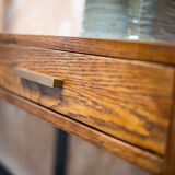 Console d'entrée vintage chêne brûlé