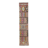 Tapis vintage turc de oushak tissé à la main 72x384 cm