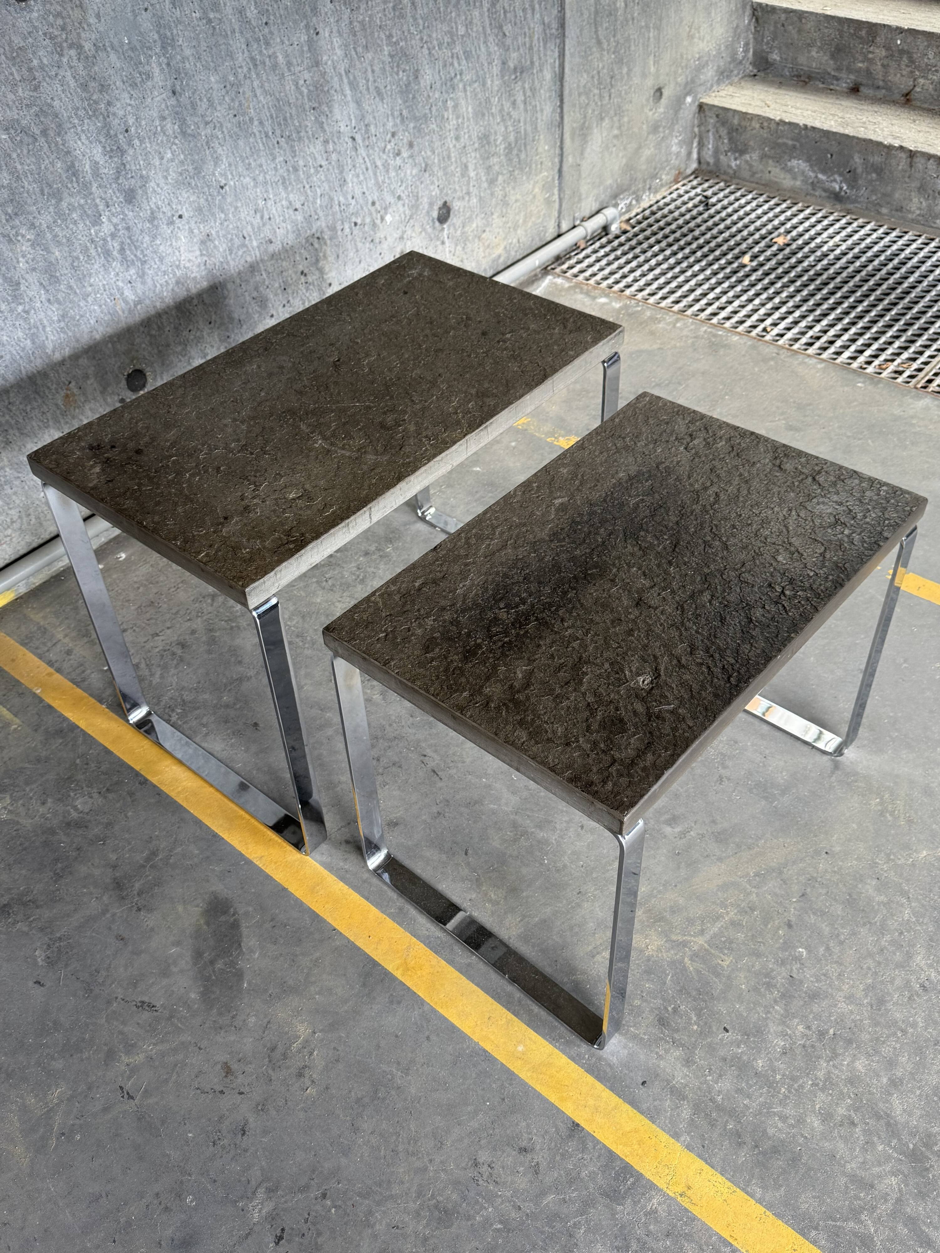 Nest of Draenert Slate Stone Tables