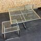 Coffee table chrome & brass 2 nesting tables