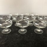 Set of 10 crystal champagne glasses