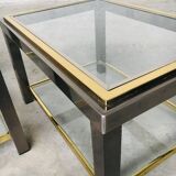 Hollywood Regency Two-Tier Sofa End Tables, 1970s, Set of 2