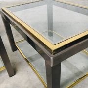 Hollywood Regency Two-Tier Sofa End Tables, 1970s, Set of 2