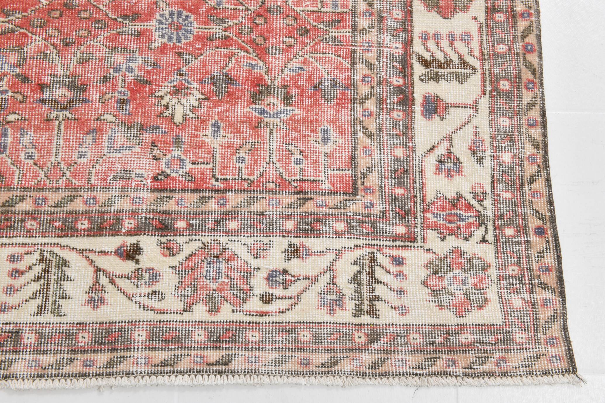 7x10 Pale Red Beige Turkish Area Rug, 209x308Cm SK 21028