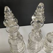 Set of 3 Art Deco crystal bottles