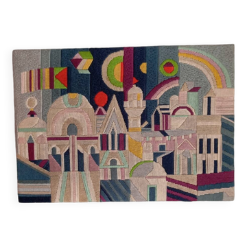 Tapestry canvas optical art