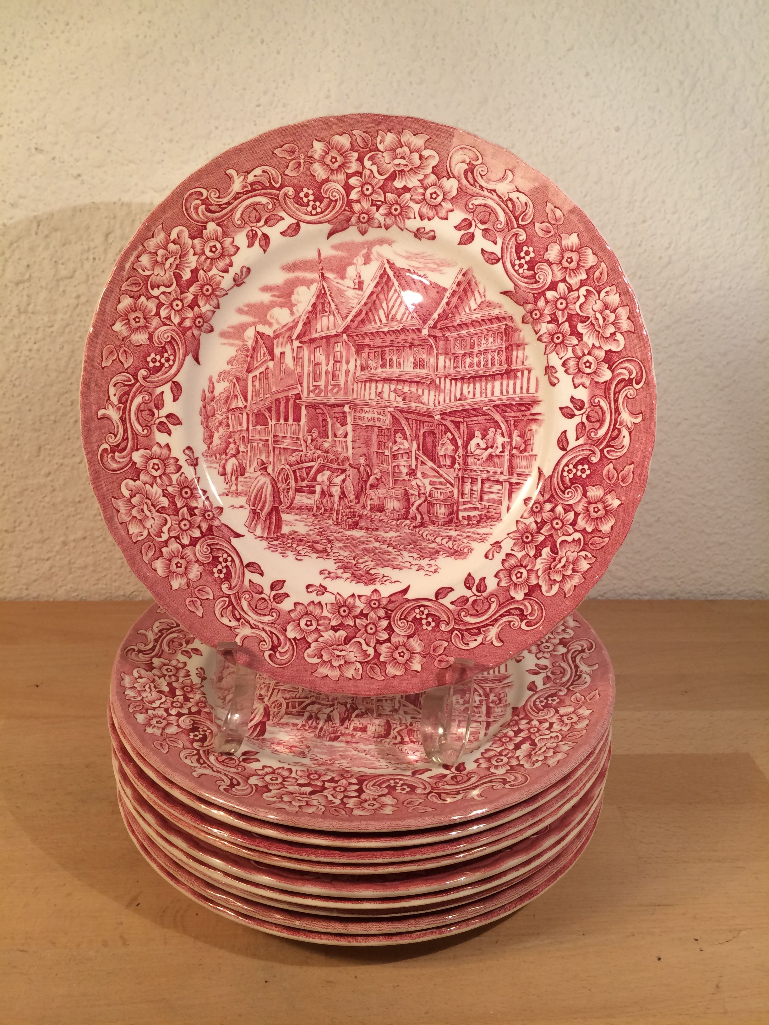 10 plates earth of iron red Royal Tudor model 17th century England ironstone