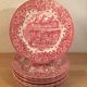 10 plates earth of iron red Royal Tudor model 17th century England ironstone